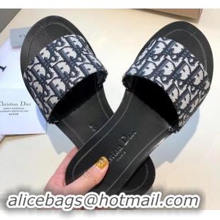 Fashion Dior Obliuqe Jacquard Canvas Dway Mules Slipper Sandals CD1806 Black 2019