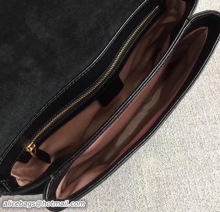 Luxury New Gucci Suede Arli Medium Shoulder Bag 550126 Black 2019