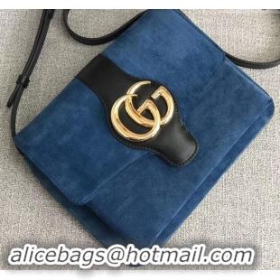 Imitation Gucci Suede Arli Medium Shoulder Bag 550126 Blue 2019