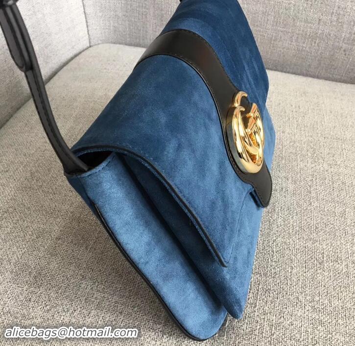 Imitation Gucci Suede Arli Medium Shoulder Bag 550126 Blue 2019