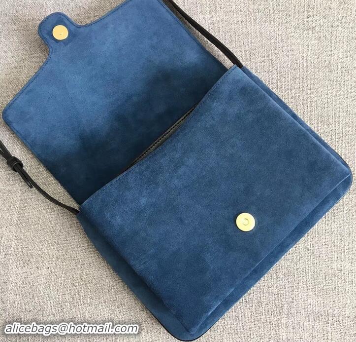 Imitation Gucci Suede Arli Medium Shoulder Bag 550126 Blue 2019