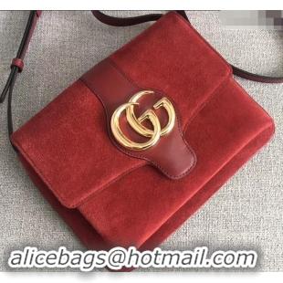 Top Quality Gucci Suede Arli Medium Shoulder Bag 550126 Red 2019