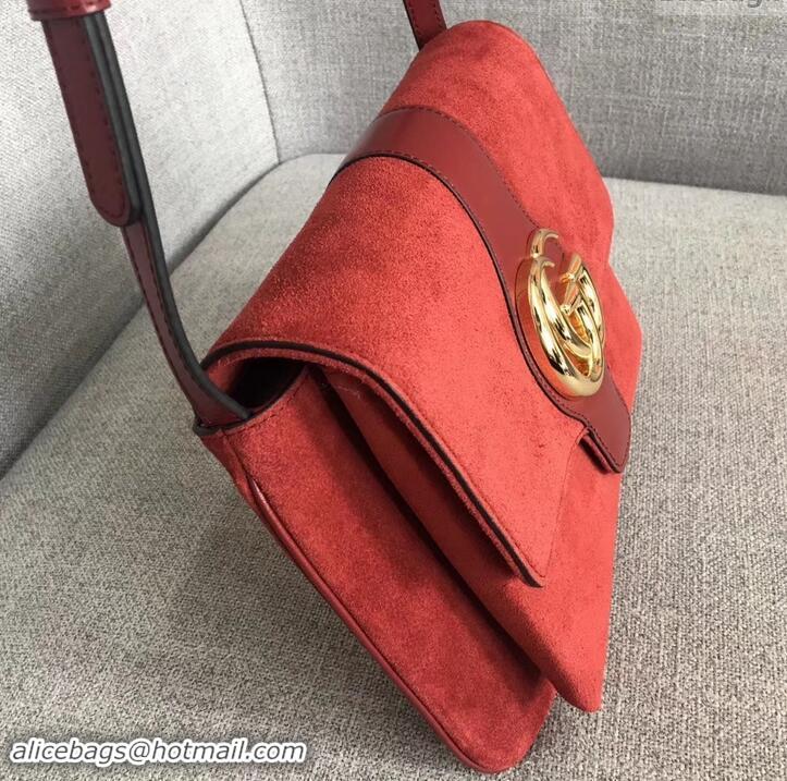 Top Quality Gucci Suede Arli Medium Shoulder Bag 550126 Red 2019