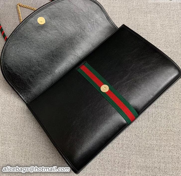 Classic Hot Gucci Web Rajah Medium Shoulder Bag 564697 Black 2019