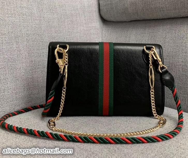 Shop Duplicate Gucci Web Rajah Small Shoulder Bag 570145 Black 2019