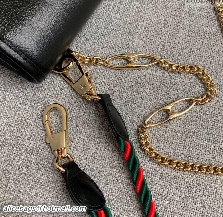 Shop Duplicate Gucci Web Rajah Small Shoulder Bag 570145 Black 2019