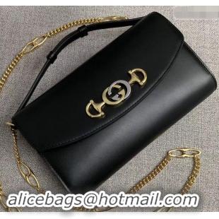 Popular Style Gucci Zumi Smooth Leather Small Shoulder Bag 572375 Black 2019