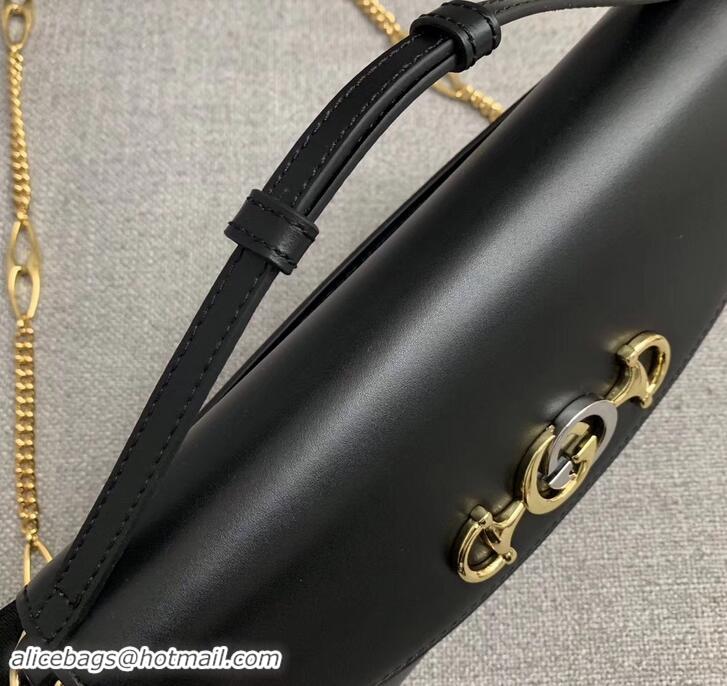 Popular Style Gucci Zumi Smooth Leather Small Shoulder Bag 572375 Black 2019