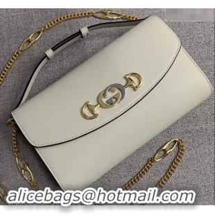 Discount Gucci Zumi Smooth Leather Small Shoulder Bag 572375 White 2019