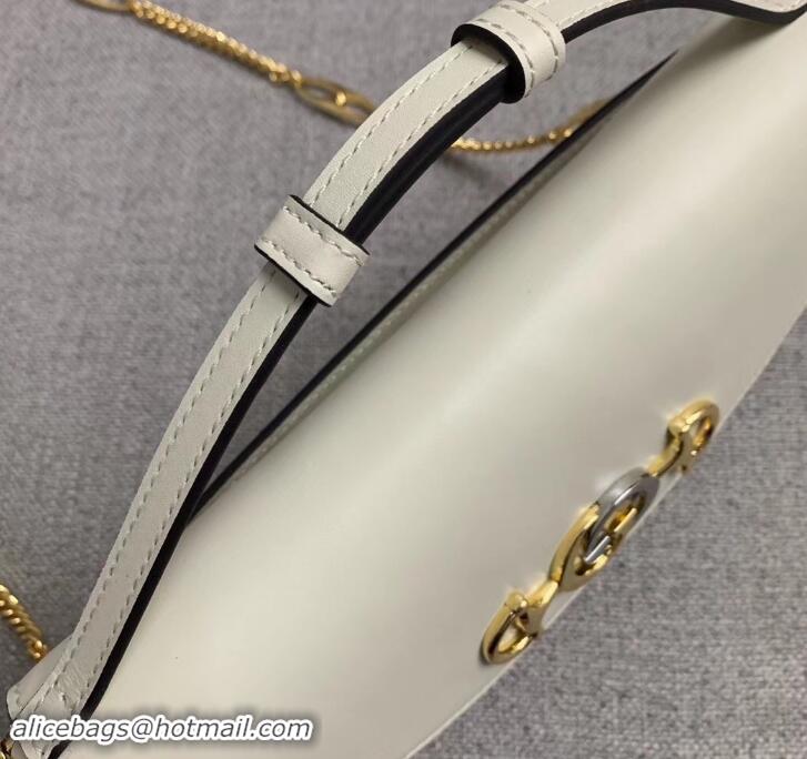 Discount Gucci Zumi Smooth Leather Small Shoulder Bag 572375 White 2019