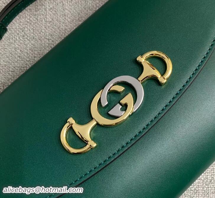 New Design Gucci Zumi Smooth Leather Small Shoulder Bag 572375 Green 2019