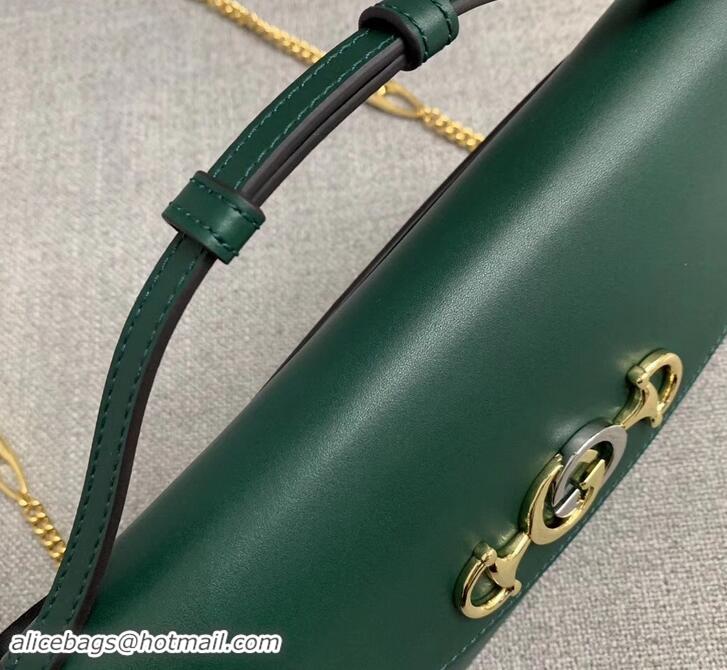 New Design Gucci Zumi Smooth Leather Small Shoulder Bag 572375 Green 2019