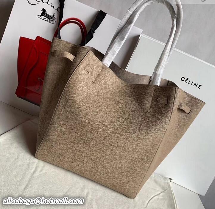 Classic Practical Celine Small Cabas Phantom Bag in Grained Calfskin 401801 Apricot