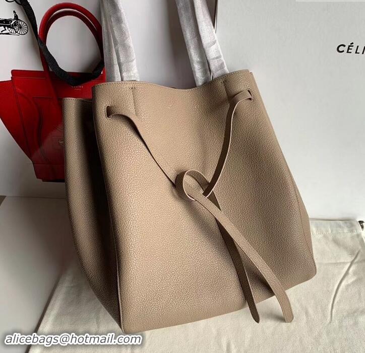 Classic Practical Celine Small Cabas Phantom Bag in Grained Calfskin 401801 Apricot