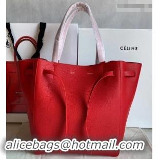 Best Price Celine Small Cabas Phantom Bag in Grained Calfskin 401801 Red