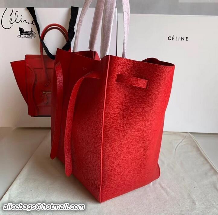 Best Price Celine Small Cabas Phantom Bag in Grained Calfskin 401801 Red