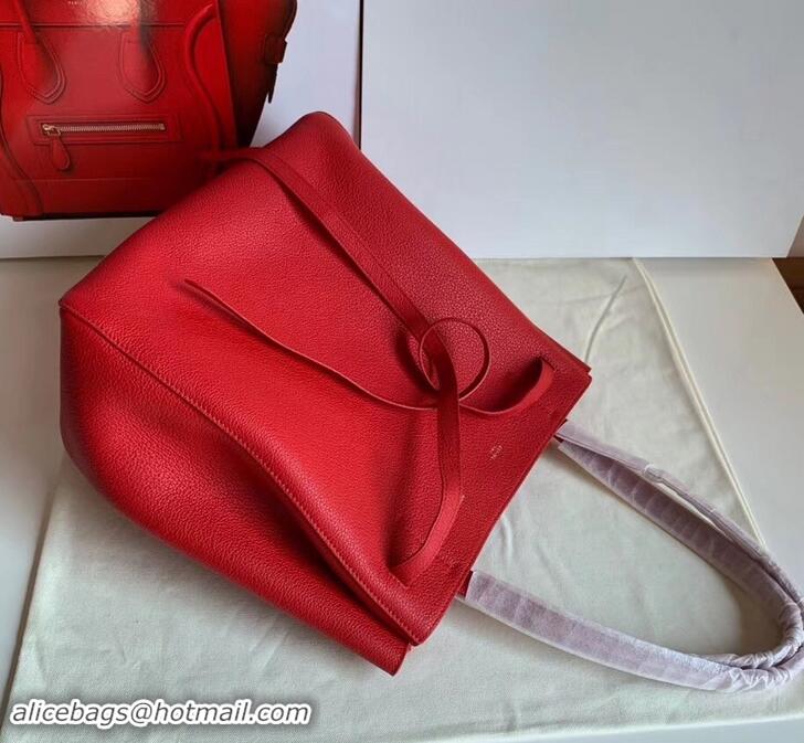 Best Price Celine Small Cabas Phantom Bag in Grained Calfskin 401801 Red