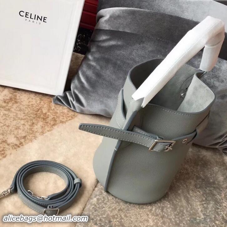 Trendy Design Celine Nano Big Bag Bucket Bag in Grained Calfskin 187243 Gray 2019