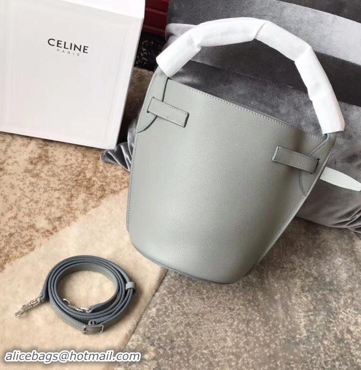 Trendy Design Celine Nano Big Bag Bucket Bag in Grained Calfskin 187243 Gray 2019