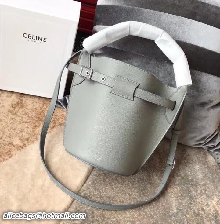 Trendy Design Celine Nano Big Bag Bucket Bag in Grained Calfskin 187243 Gray 2019