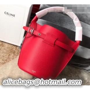 Grade Design Celine Nano Big Bag Bucket Bag in Grained Calfskin 187243 Red 2019