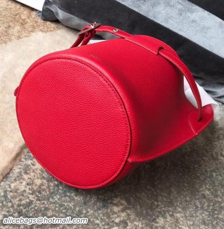 Grade Design Celine Nano Big Bag Bucket Bag in Grained Calfskin 187243 Red 2019