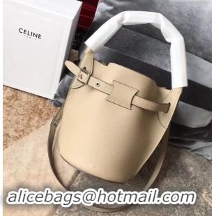 Top Quality Celine Nano Big Bag Bucket Bag in Grained Calfskin 187243 Beige 2019