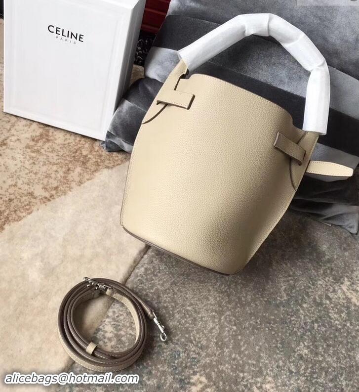 Top Quality Celine Nano Big Bag Bucket Bag in Grained Calfskin 187243 Beige 2019