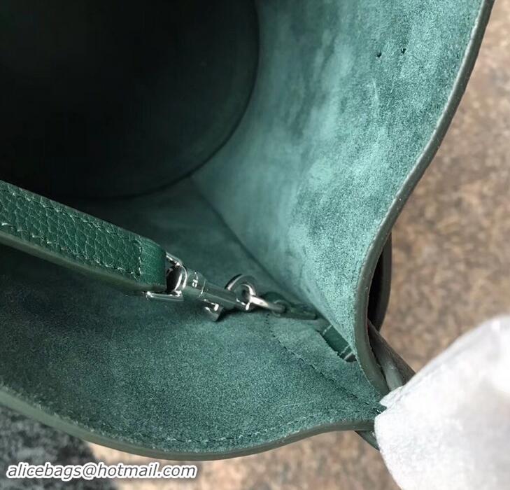 Sumptuous Celine Nano Big Bag Bucket Bag in Grained Calfskin 187243 Green 2019