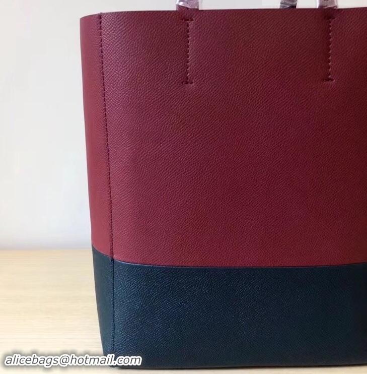 Duplicate Celine Small Cabas Shopping Bag in Grained Calfskin 189813 Burgundy/Black 2019