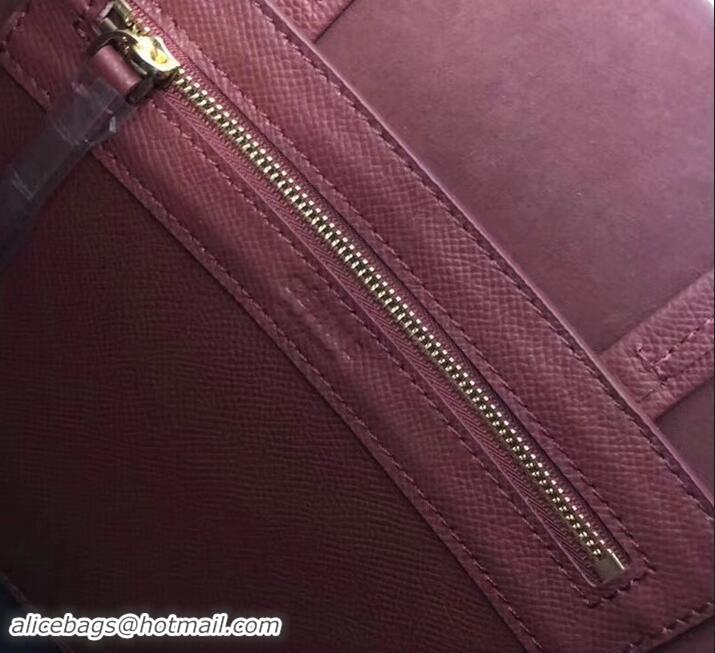 Duplicate Celine Small Cabas Shopping Bag in Grained Calfskin 189813 Burgundy/Black 2019