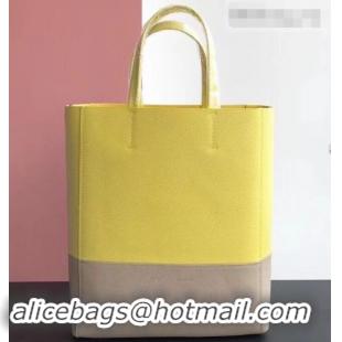 Best Price Celine Small Cabas Shopping Bag in Grained Calfskin 189813 Yellow/Etoupe 2019