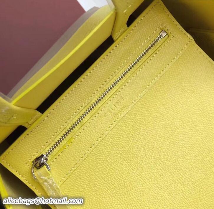 Best Price Celine Small Cabas Shopping Bag in Grained Calfskin 189813 Yellow/Etoupe 2019