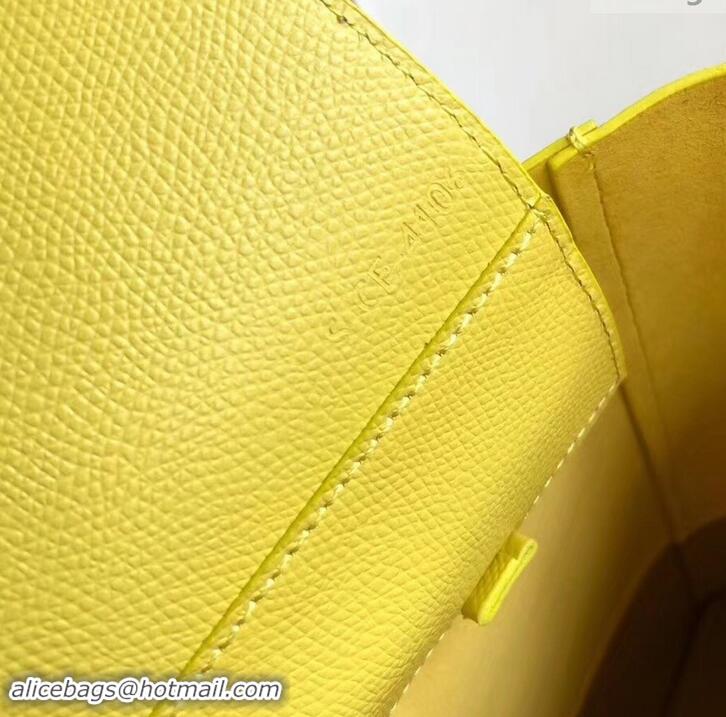 Best Price Celine Small Cabas Shopping Bag in Grained Calfskin 189813 Yellow/Etoupe 2019