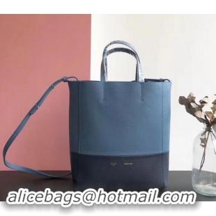 Discount Celine Small Cabas Shopping Bag in Grained Calfskin 189813 Denim Blue/Black 2019