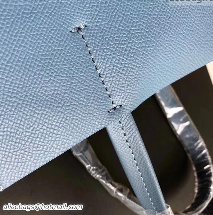 Discount Celine Small Cabas Shopping Bag in Grained Calfskin 189813 Denim Blue/Black 2019