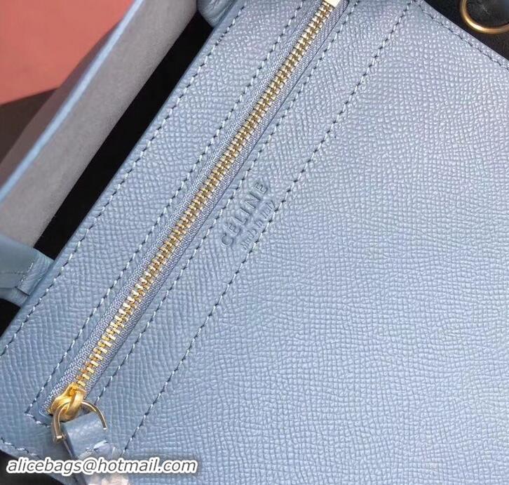 Discount Celine Small Cabas Shopping Bag in Grained Calfskin 189813 Denim Blue/Black 2019