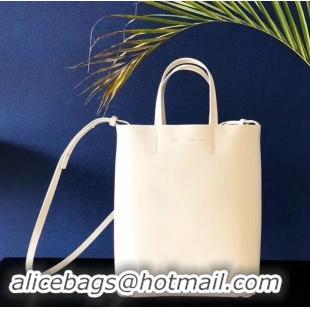 Crafted Celine Small Cabas Shopping Bag in Grained Calfskin 189813 White 2019