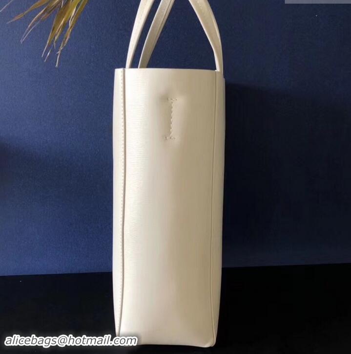 Crafted Celine Small Cabas Shopping Bag in Grained Calfskin 189813 White 2019