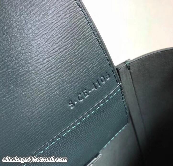 Good Quality Celine Small Cabas Shopping Bag in Grained Calfskin 189813 Dark Green 2019