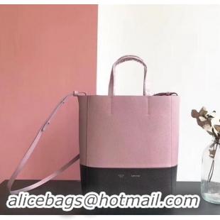 Best Luxury Celine Small Cabas Shopping Bag in Grained Calfskin 189813 Pink/Black 2019