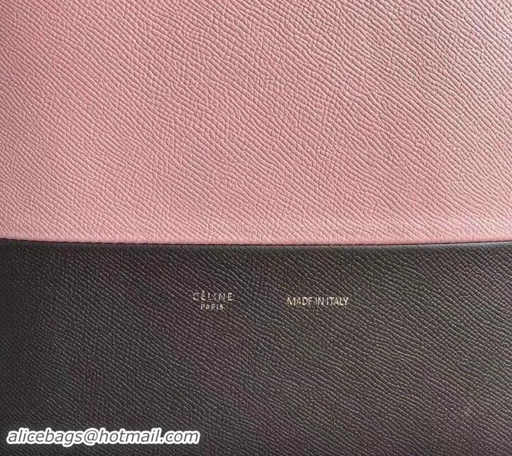 Best Luxury Celine Small Cabas Shopping Bag in Grained Calfskin 189813 Pink/Black 2019