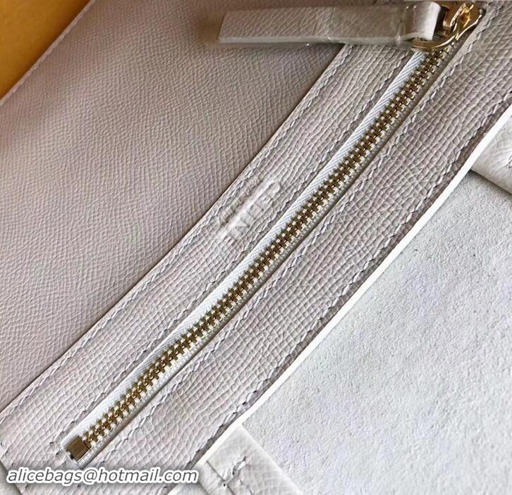 Good Quality Celine Small Cabas Shopping Bag in Grained Calfskin 189813 White/Yellow 2019