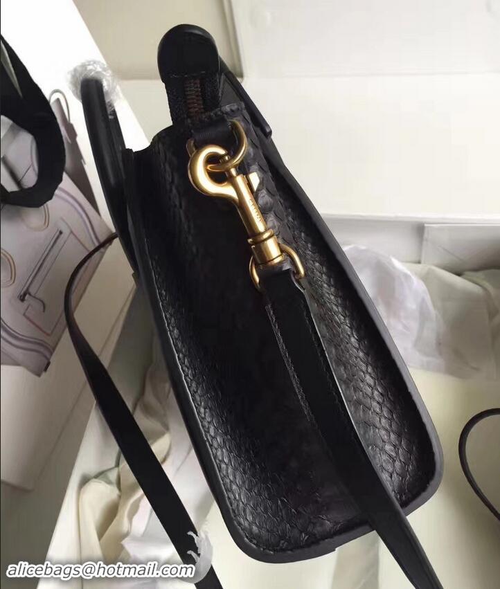 Free Celine Python Luggage Nano Bag 419012 Black