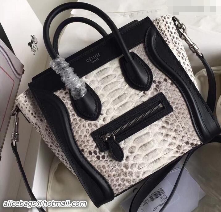 Fashion Celine Python Luggage Nano Bag 419012 Gray