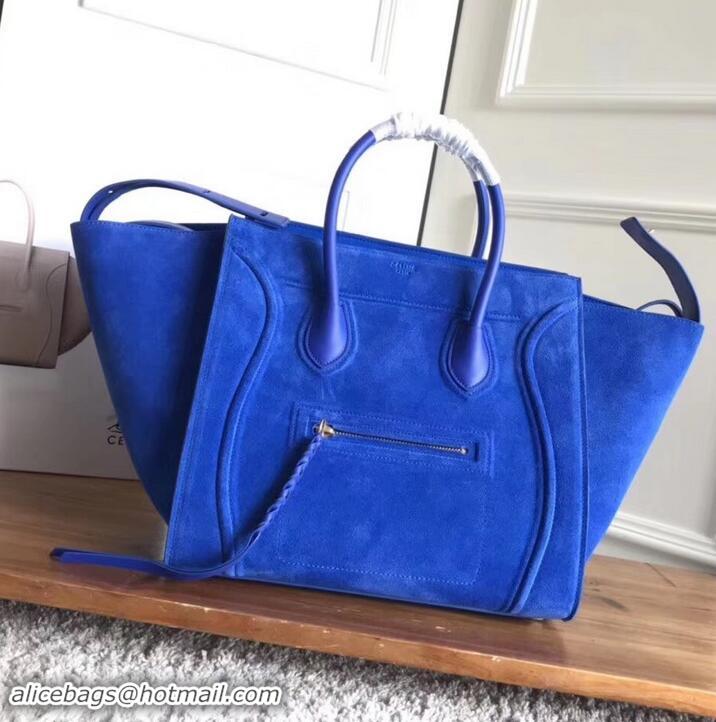 Hot Imitation celine suede phantom luggage 419014 blue