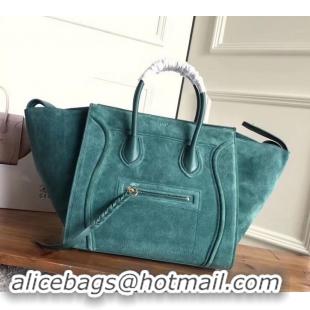 Crafted celine suede phantom luggage 419014 green