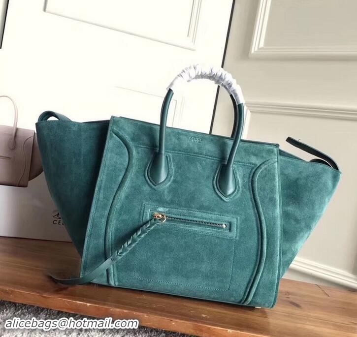 Crafted celine suede phantom luggage 419014 green