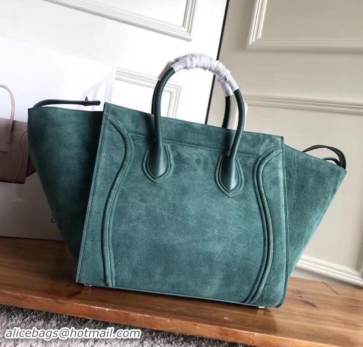 Crafted celine suede phantom luggage 419014 green