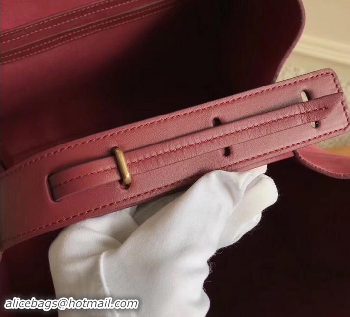 Good Quality celine suede phantom luggage 419014 burgundy